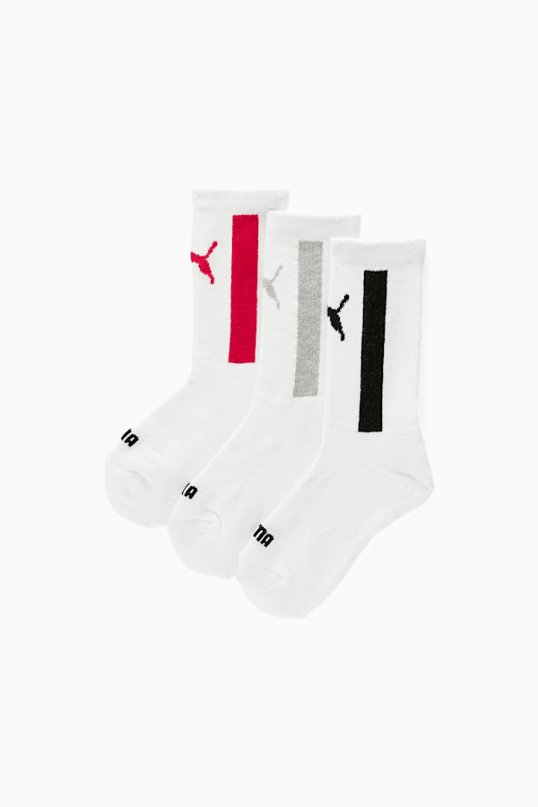 Half Terry Crew Length Kids Socks 3 Pack